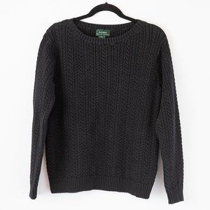 Black Ralph Lauren Cable Knit Cotton Sweater